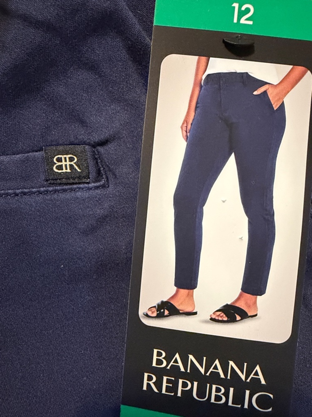 Banana Republic Cropped Chino Pants size 12 blue NWT